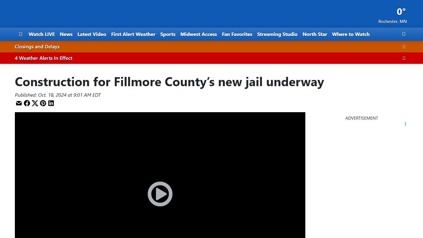 Construction for Fillmore County’s new jail underway